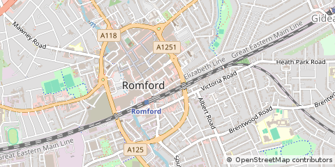 Map of Romford, Essex