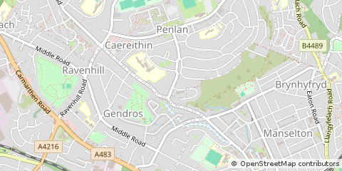 Map of Abertawe, Swansea