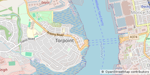 Map of Torpoint, Cornwall