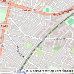 Map of Chessington, Surrey