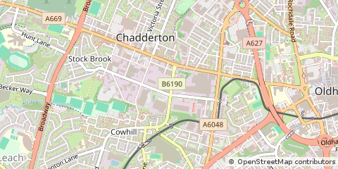 Map of Oldham, Greater Manchester