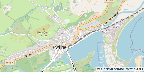 Map of Pwllheli, Gwynedd