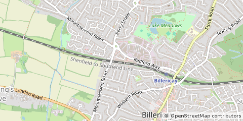 Map of Billericay, Essex