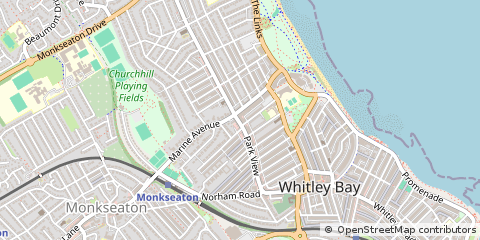 Map of Whitley BAY, Tyne and Wear