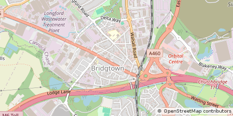 Map of Cannock, Staffordshire