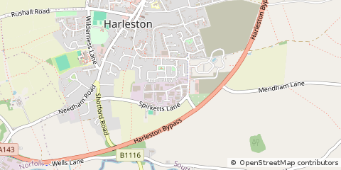 Map of Harleston, Norfolk