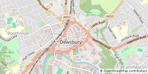Map of Dewsbury, West Yorkshire