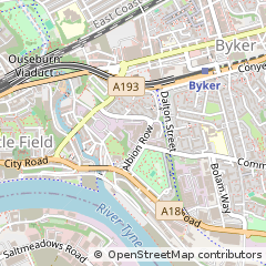 Map of Newcastle Upon Tyne, Tyne and Wear
