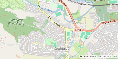 Map of Cottingley Bingley, West Yorkshire
