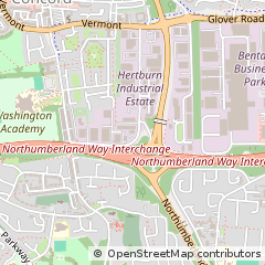 Map of Washington, Tyne and Wear