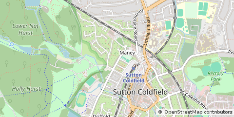 Map of Sutton Coldfield, West Midlands