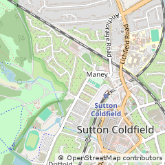 Map of Sutton Coldfield, West Midlands