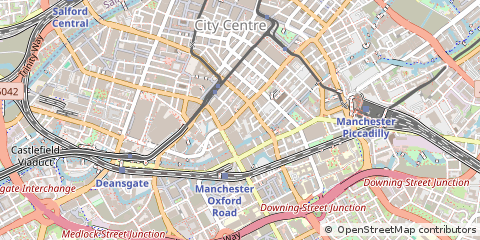Map of Manchester, Lancashire