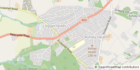 Map of Market Drayton, Staffordshire