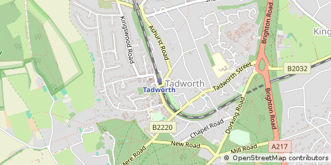 Map of Tadworth, Surrey