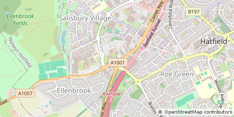 Map of Hatfield, Hertfordshire