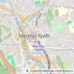 Map of Merthyr Tydfil, MID Glamorgan