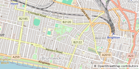 Map of Hove, East Sussex