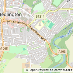 Map of Bedlington, Northumberland