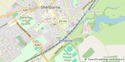 Map of Sherborne, Dorset