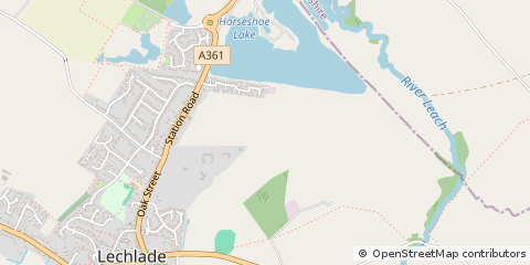 Map of Lechlade, Gloucestershire