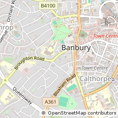 Map of Banbury, Oxfordshire