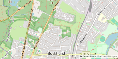 Map of Buckhurst Hill, Essex