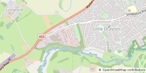 Map of Market Drayton, Shropshire