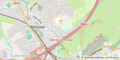 Map of Huddersfield, West Yorkshire