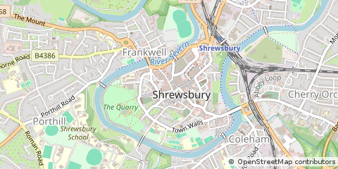Map of Shrewsbury, Shropshire