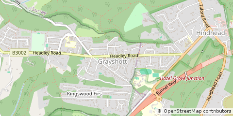 Map of Hindhead, Surrey