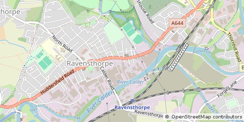 Map of Dewsbury, West Yorkshire