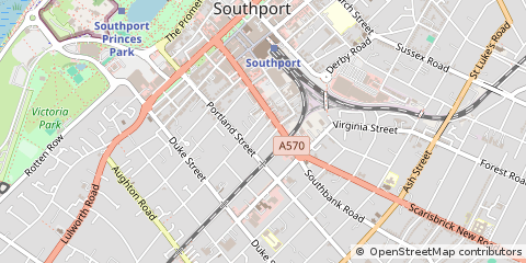 Map of Southport, Merseyside