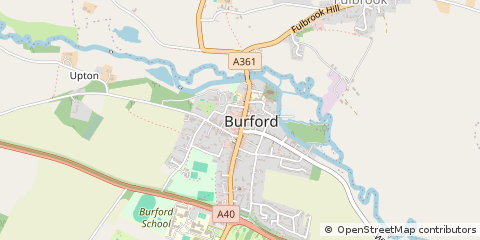Map of Burford, Oxfordshire
