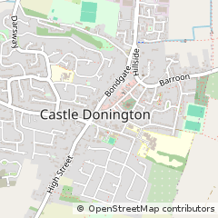 Map of Castle Donnington, Derbyshire