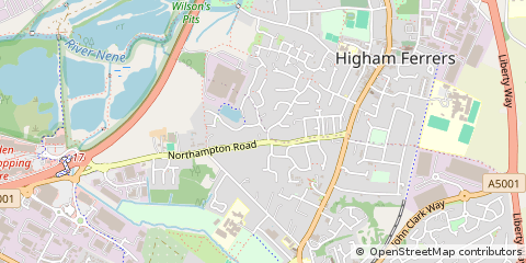 Map of Rushden, Northamptonshire