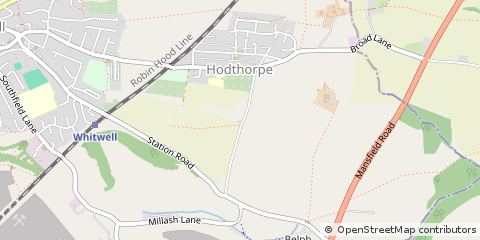 Map of Hodthorpe, Worksop Nottinghamshire