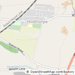 Map of Hodthorpe, Worksop Nottinghamshire