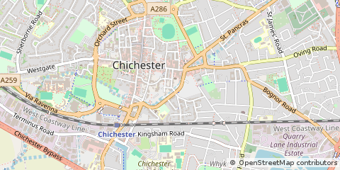 Map of Chichester, West Sussex