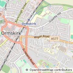 Map of Ormskirk, Lancashire
