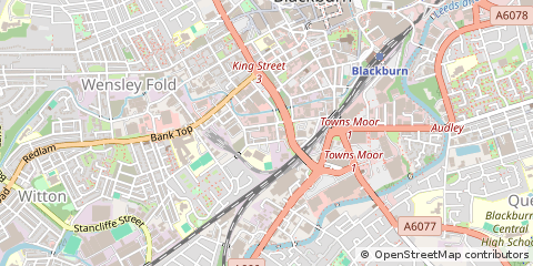 Map of Blackburn, Lancashire
