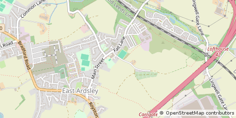 Map of East Ardsley, Wakefield