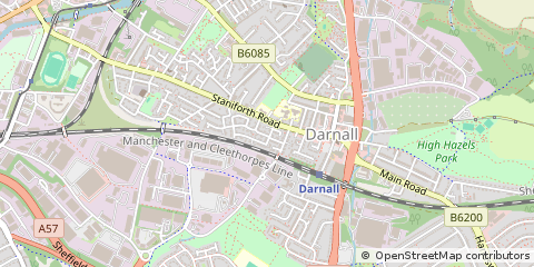 Map of Sheffield, South Yorkshire