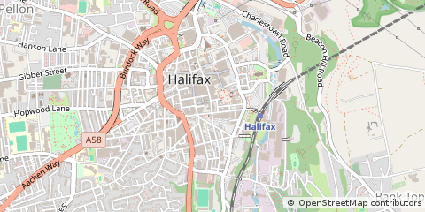 Map of Halifax, West Yorkshire