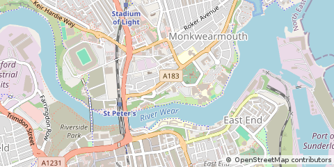 Map of Sunderland, Tyne and Wear