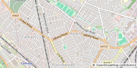 Map of Cardiff, Glamorgan