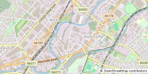 Map of Sheffield, South Yorkshire