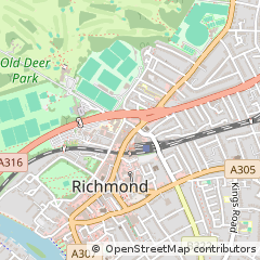 Map of Richmond, Surrey