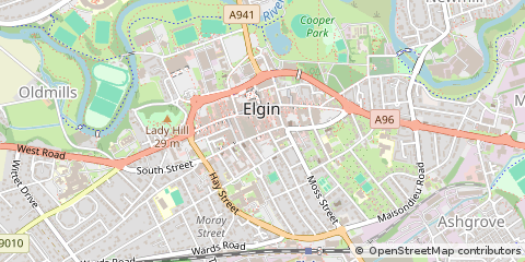 Map of Elgin, Moray