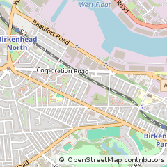 Map of Birkenhead, Merseyside